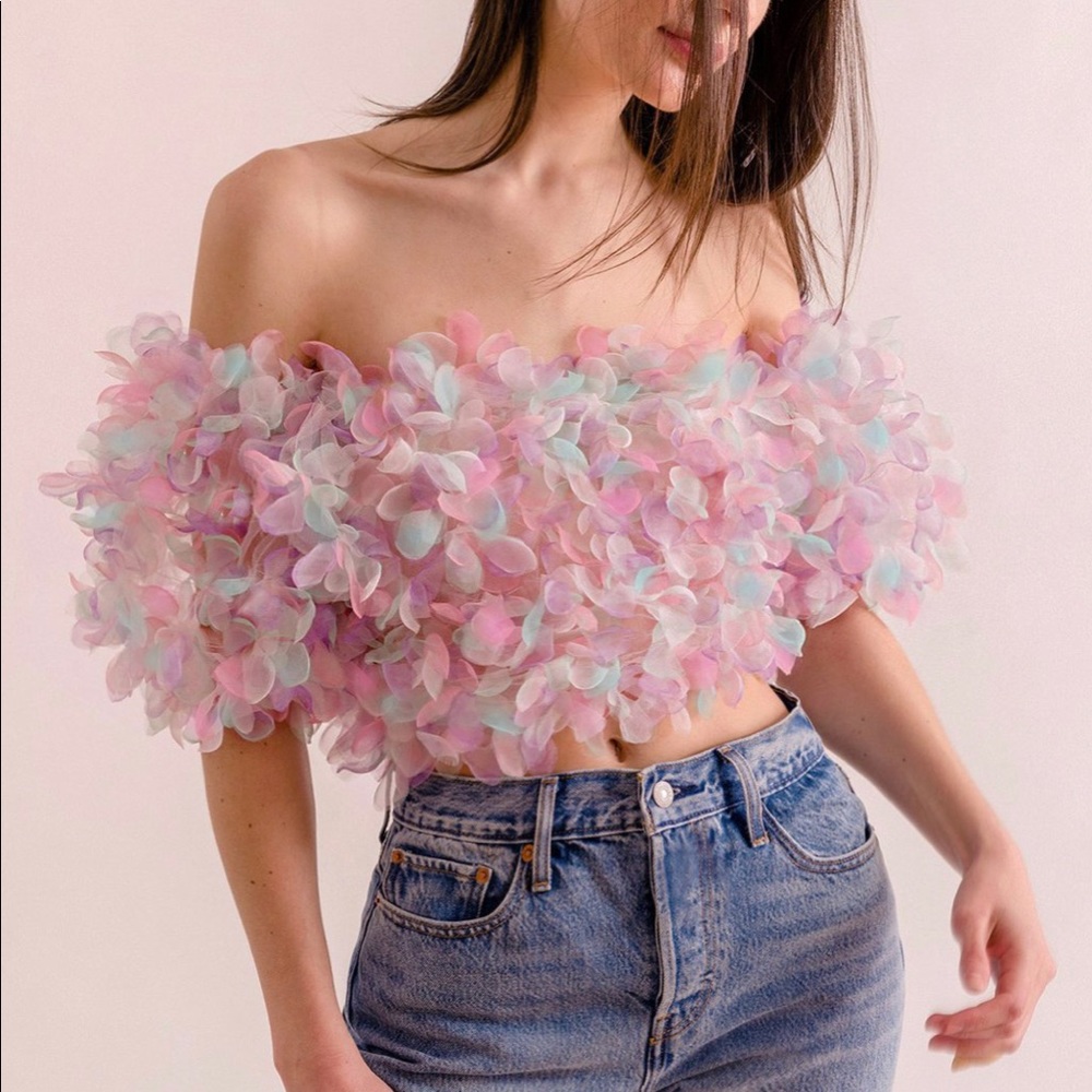 Pastel Organza Crop Top